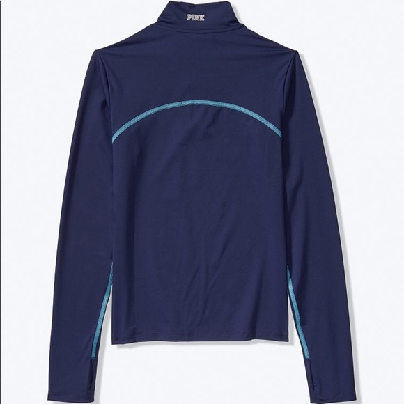 Victoria’s Secret PINK Lightweight Ultimate Half-Zip Medium Ensign Blue NEW - Picture 3 of 5